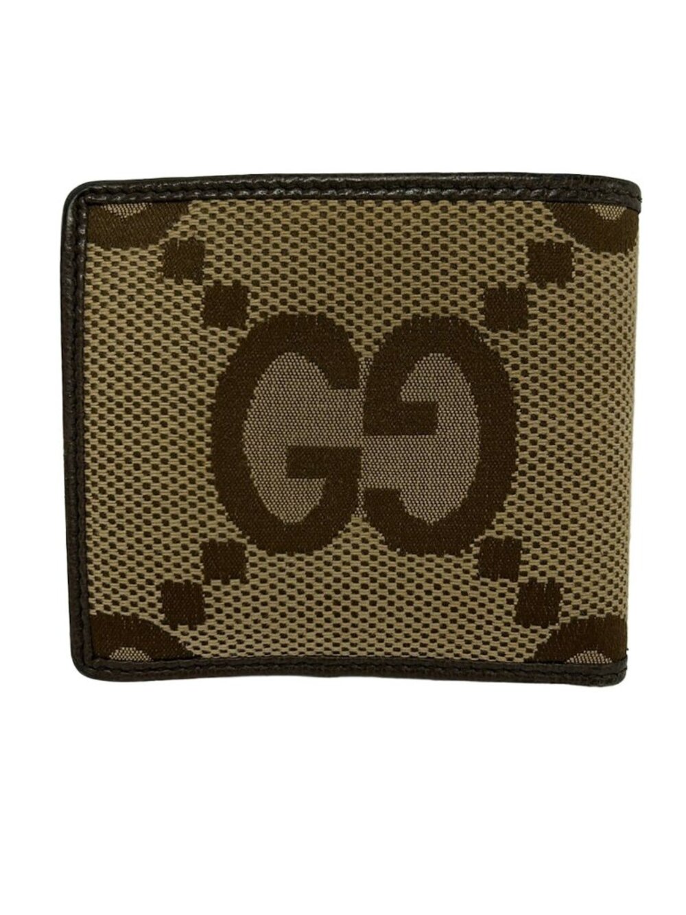 Gucci Bifold Wallet Beige Dark Brown Leather - Picture 2 of 7